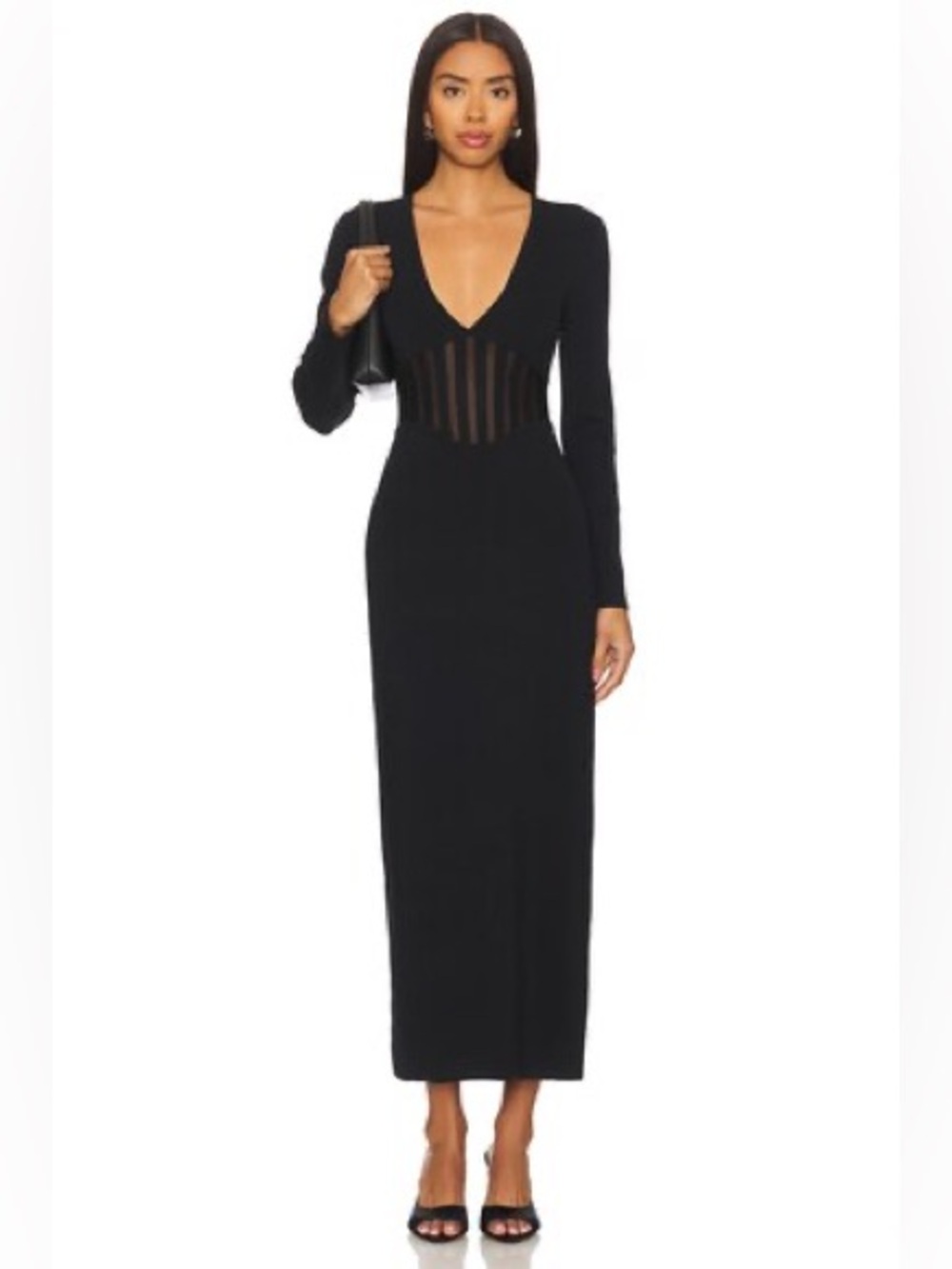 NEW SIGNIFICANT OTHER Arla Midi Dress Black Size 6